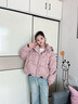 鴨鴨（YAYA）羽絨服女冬季2025新款時(shí)尚小個(gè)子連帽泡芙云感短款輕暖感外套 黑色 S (155) 曬單實(shí)拍圖