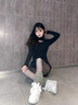 鉑吶苓T恤女拼接挖洞秋冬新款小心機打底衫女半高領(lǐng)鏤空辣妹設計感長(cháng)袖 半高領(lǐng)鏤空打底衫【黑色】 L 110-125 曬單實(shí)拍圖