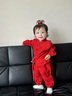 G.DUCKKIDS小黃鴨周歲禮服男寶寶抓周衣服漢服百日宴百天滿(mǎn)月嬰兒套裝春秋季 酒紅色+香囊 90 建議1~2歲【 80-90cm】cm 曬單實(shí)拍圖