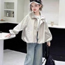 女童春秋外套2026新款女大童秋裝休閑上衣兒童秋季戶(hù)外服牛仔褲子 套裝【外套+牛仔褲】 150 曬單實(shí)拍圖