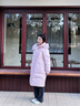 BOSIDENG25新款羽絨服女中長(cháng)款90絨連帽時(shí)尚休閑厚冬季保暖外套B250245252 櫻花蜜粉1925 XS 155/80A 體重約100斤以?xún)?曬單實(shí)拍圖
