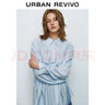 UR七夕2025夏季新款女裝簡(jiǎn)約休閑抽繩寬松長(zhǎng)袖開(kāi)襟襯衫UYY250048 粉藍(lán) (偏寬松) S 曬單實(shí)拍圖
