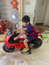 孩兒乖?xún)和妱?dòng)車(chē)摩托車(chē)大號寶寶玩具車(chē)可坐大人雙人3-17歲男女三輪摩托 4-13歲升級加大版+手轉加速紅+閃光輪 曬單實(shí)拍圖