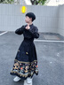 G.DUCKKIDS童裝漢服兒童套裝春秋季2024新款中國龍馬面裙女童男孩唐裝 黑色套裝【黑上衣+黑馬面裙】 120尺碼5~6歲【110-120cm】 曬單實(shí)拍圖