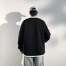 WASSUP UOSNE美式假兩件亨利領(lǐng)衛衣男士春秋季新款百搭寬松重磅簡(jiǎn)約休閑上衣 卡其色 XL （推薦體重130-150斤） 曬單實(shí)拍圖