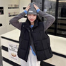 YAOJI2025新款短款馬甲女秋冬新款時(shí)尚洋氣立領(lǐng)女士坎肩馬夾無(wú)帽棉馬甲 白色 M 85-105斤 曬單實(shí)拍圖