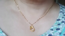 中國黃金黃金素鏈足金瓦片鏈項鏈百搭鎖骨鏈配鏈生日禮物女七夕情人節禮物 足金瓦片鏈_約1.16g 曬單實(shí)拍圖