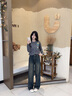 美麗衣櫥（BEAUTIFUL WARDROBE）2025秋季時(shí)尚高腰闊腿牛仔褲女小個(gè)子直筒潮流褲子女設(shè)計(jì)感 曬單實(shí)拍圖
