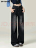 衣品天成2025年新款秋季闊腿牛仔褲女復古水洗長(cháng)褲寬松顯瘦直筒褲子女 曬單實(shí)拍圖