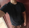 匹戲300g重磅新疆純棉長(cháng)絨棉短袖T恤男團體定制工作服班服訂做三本針 黑色 L 曬單實(shí)拍圖