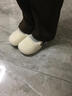 邦帛世 毛毛鞋女冬全包跟豆豆鞋加絨保暖一腳蹬辦公室小香風(fēng)圓頭平底鞋 珍珠豆豆鞋米白色【37】 曬單實(shí)拍圖