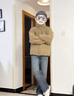 謙集（QIANJI）高端男士羽絨服冬季短款白鴨絨保暖面包服燈芯絨拼接立領(lǐng)抗寒外套 餅干棕 【BG34102】 3XL 建議體重195-205斤 曬單實(shí)拍圖