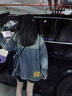 棉致2025早秋新款牛仔外套女長(cháng)袖 oversize韓版寬松vintage夾克衫bf潮 牛仔藍 S 均碼 曬單實(shí)拍圖