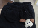 婧麒（JOYNCLEON）寶寶棉褲加絨加厚兒童褲子冬季女童男童衛褲休閑褲外穿保暖褲 黑色--升級款95棉 110 曬單實(shí)拍圖