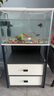 魚(yú)缸架魚(yú)缸專(zhuān)用架家用客廳水族箱底架鐵藝托架置物架魚(yú)缸承重強 【魚(yú)缸架收納一體】雙抽灰色 曬單實(shí)拍圖