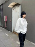 卡圖弛日系復古立領(lǐng)半拉鏈衛衣男春秋季寬松潮牌高街重磅內搭衣服打底衫 白灰色 XL 曬單實(shí)拍圖