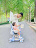 京樂(lè )貝比兒童滑板車(chē)1-3-9歲男女寶寶可坐可滑三五合一可推滑行遛娃溜溜車(chē) 紫羅粉+護欄坐墊萬(wàn)向輪遮陽(yáng)棚 推把/閃光靜音輪/音樂(lè )燈光 曬單實(shí)拍圖