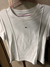 H's純色正肩T恤夏季新品女裝基礎百搭極簡(jiǎn)雙色休閑修身短袖上衣 白色 M 曬單實(shí)拍圖