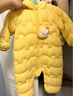 巴拉巴拉童裝嬰兒連體羽絨服輕薄羽絨服寶寶衣服2025冬裝抱衣爬服男童女童 黃色雪人-白鴨絨 90 cm-充絨量47g 曬單實(shí)拍圖