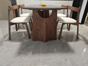 AUGUSTE奧古斯特餐桌巖板長(cháng)方形家用簡(jiǎn)約2025新款意式輕奢侘寂風(fēng)實(shí)木餐桌 1.4米+4椅(飛鴉全托底板餐桌) 曬單實(shí)拍圖