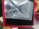 周百福 蜜戀小方糖純銀戒指女求婚鉆戒尾戒周年紀念生日禮物送女友 曬單實(shí)拍圖