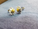 999純銀耳釘女士耳環(huán)四葉草耳飾輕奢韓版足銀耳釘送女 999純銀一對 送證書(shū) 小雛菊 曬單實(shí)拍圖