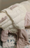 迷你巴拉巴拉男童女童羽絨連體衣白鴨絨保暖嬰兒外出哈衣冬裝爬服25年新款 橡皮粉61225 90 充絨量58.6g 曬單實(shí)拍圖