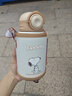 史努比（SNOOPY）兒童保溫杯帶吸管直飲男女小學(xué)生316不銹鋼喝水杯子雙蓋壺500ml咖 曬單實(shí)拍圖