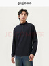 gxg.jeans男裝多色基礎(chǔ)打底半開(kāi)襟長(zhǎng)袖T恤25年秋新品 黑色 175/L 曬單實(shí)拍圖