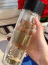 愛(ài)舒貝（AISHUBEI）茶水分離杯玻璃杯磁彈泡茶杯高硼硅水杯子男士雙層防燙便攜耐高溫 磁吸茶水分離杯【紳士黑】 400ml 升級茶倉 贈杯刷 曬單實(shí)拍圖