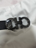 菲拉格慕（Ferragamo）腰帶男士商務(wù)雙面板扣皮帶牛皮 3.5CM寬 七夕節禮物 送男友禮盒裝 黑棕荔枝紋/槍色扣679710-689134 曬單實(shí)拍圖