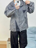古由卡（GUUKA）工裝休閑褲男士運(yùn)動(dòng)褲夏秋季直筒男褲2025新闊腿傘兵褲戶外登山褲 黑色 L 曬單實(shí)拍圖