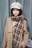 七色紡貝雷帽女秋冬季帽子女八角帽女士報童畫(huà)家帽鴨舌貝雷帽 卡其色 曬單實(shí)拍圖