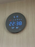 WOODSHOWwifi自動(dòng)對時(shí)數字掛鐘LED顯示萬(wàn)年歷時(shí)鐘靜音鐘表客廳精準掛鐘 新款229wifi灰布 自動(dòng)對時(shí)可掛+擺 12英寸 曬單實(shí)拍圖