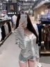 魯雅爾秋季新款韓系條紋連帽衛衣女寬松慵懶外搭上衣小個(gè)子休閑開(kāi)衫外套 條紋 L 曬單實(shí)拍圖