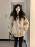鹿依檸連帽大毛領(lǐng)羽絨棉服女2025冬季新款韓版時(shí)尚加厚保暖工裝派克服女 卡其色 M 曬單實(shí)拍圖