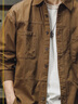 棉致美式工裝襯衫外套男春秋季新款寬松日系復古百搭休閑夾克男 咖啡色 3XL 曬單實(shí)拍圖
