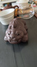 玉頤閣送禮佳品宜興紫砂茶寵擺件精品可養手工茶玩招財小貔貅威震四方 紫泥款 曬單實(shí)拍圖