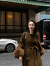 創(chuàng)意女郎;CREATIVITY-GIRL雙面羊毛呢子大衣女2025冬季新款狐貍毛高級感時尚紅色毛呢外套 黑色 【禮盒包裝+JD送貨上門】 S 適合106-120斤 曬單實拍圖
