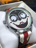 POEDAGAR瑞士正品男士手表新款防水休閑潮流小丑創(chuàng  )意時(shí)尚手表男士石英腕表 676銀殼白面紅色皮帶款 42mm 曬單實(shí)拍圖