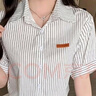 佐敘2026短袖豎條夏季款韓版顯瘦氣質(zhì)襯衫上衣女法式小眾百搭洋氣襯衣 白色 M （105-115斤） 曬單實(shí)拍圖