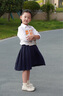 衣諾坊女童半身裙中長(cháng)百褶裙子春秋兒童畢業(yè)演出服團體服校服 曬單實(shí)拍圖
