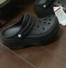 卡駱馳（CROCS）貝拉洞洞鞋沙灘鞋包頭女鞋厚底拖鞋|210062 黑色-001(含智必星） 37 (230mm) 38 曬單實(shí)拍圖