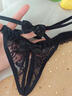 顏蓓薇莫代爾情趣性感蕾絲女內褲開(kāi)叉短褲低腰女高顏值純欲風(fēng)免脫丁字褲 3239黑色 1條 M 【80-130斤】 曬單實(shí)拍圖