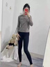 雅鹿2條高腰秋褲女士無痕抗菌加絨線褲秋冬季薄款收腹提臀打底保暖褲 黑色+紫色 【2條裝】 L 推薦160~165cm/90~110斤 曬單實拍圖