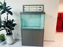 森森（SUNSUN）2024年新品森森魚(yú)缸客廳大型玻璃水族箱招財家用底濾免換水魚(yú)缸 納米灰 抬蓋款長(cháng)99*寬42*缸高72/柜高80cm 曬單實(shí)拍圖