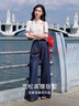 香影闊腿牛仔褲女直筒2025夏裝新款慵懶松弛感褲子寬松藏青拖地褲 藏青 L 165/88A/110-125斤 曬單實(shí)拍圖