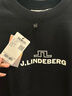 金林德伯格（J.Lindeberg）商場同款秋季新款男士情侶圓領(lǐng)字母休閑運動長袖T恤525302007 RPR黑色 M 曬單實拍圖