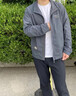 Wirpta國際奢侈品牌長袖T恤男士秋季新款復(fù)古寬松純棉亨利領(lǐng)打底衫上衣 炭灰色（現(xiàn)貨速達） XL 曬單實拍圖