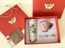 費施恩316雙飲咖啡杯覆陶瓷禮物精致禮盒保溫杯送女生禮物咖啡杯禮盒裝 【四葉草3】+粉陶瓷杯禮盒裝+賀卡 曬單實(shí)拍圖